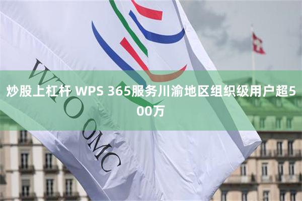 炒股上杠杆 WPS 365服务川渝地区组织级用户超500万