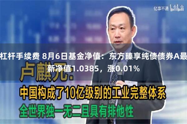 杠杆手续费 8月6日基金净值：东方臻享纯债债券A最新净值1.0385，涨0.01%