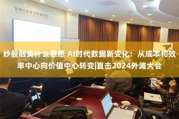 炒股融资什么意思 AI时代数据新变化：从成本和效率中心向价值中心转变|直击2024外滩大会