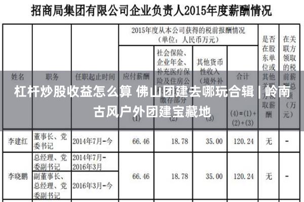 杠杆炒股收益怎么算 佛山团建去哪玩合辑 | 岭南古风户外团建宝藏地